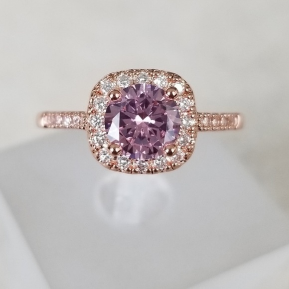 18k Over Sterling Pink Ring - Picture 2 of 8